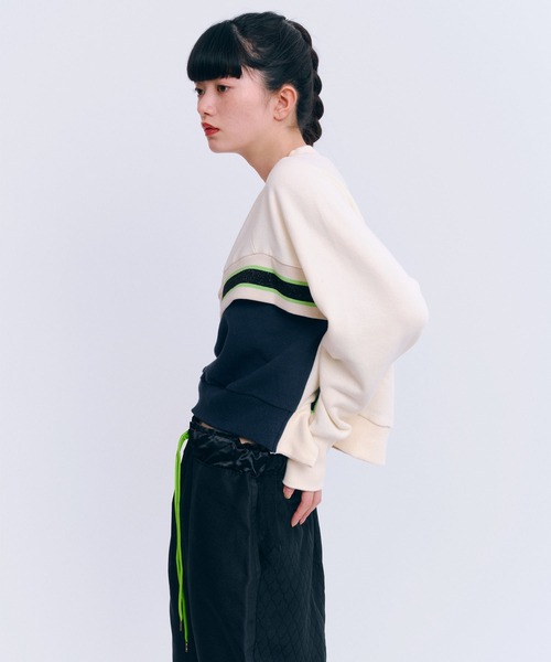 MONDEWORK（モンドワーク）の「切り替えトレーナー（スウェット・レディース・ホワイト/パープル/ピンク/バーガンディー・ONE SIZE）」の10枚目の写真