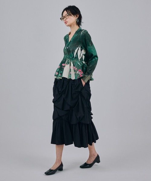 NON TOKYO(ノントーキョー)の「FLOWER SMOCKING SKIRT(スカート・レディース・レッド/ライトイエロー/ブラック・FREE)」の9枚目の写真