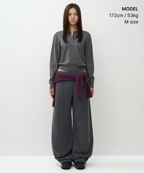 MUSINSA STANDARD WOMAN（ムシンサスタンダードウーマン）の「ウィメンズポラフリースカーブドバンディングパンツ[グレー]（スウェットパンツ・レディース・その他・SMALL/MEDIUM/LARGE/X-SMALL）」の2枚目の写真