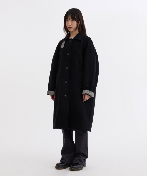 OHESHIO(オヘシオ)の「FLORAL BALMACAAN LONG COAT, BLACK(ダッフルコート・レディース・その他・FREE)」の6枚目の写真
