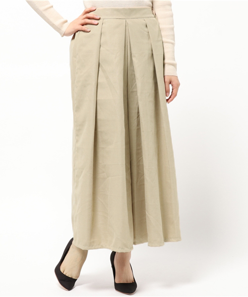 MERLOT（メルロー）の「ボックスプリーツロングスカンツ4808（その他パンツ・レディース・ブラック/その他/ネイビー/キャメル/グリーン/ピンク/グレー/ベージュ・FREE）」の3枚目の写真