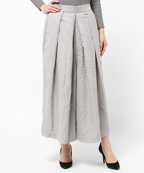 MERLOT（メルロー）の「ボックスプリーツロングスカンツ4808（その他パンツ・レディース・ブラック/その他/ネイビー/キャメル/グリーン/ピンク/グレー/ベージュ・FREE）」の2枚目の写真