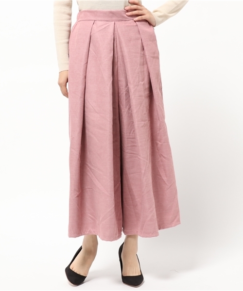 MERLOT（メルロー）の「ボックスプリーツロングスカンツ4808（その他パンツ・レディース・ブラック/その他/ネイビー/キャメル/グリーン/ピンク/グレー/ベージュ・FREE）」の7枚目の写真