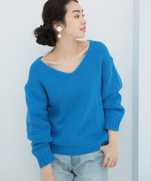 A part by（アパートバイ）の「1.5GCoNyWザックリPO　746619 （ニット/セーター・レディース・オフホワイト/レッド/ブルー/ブラック・FREE）」の3枚目の写真