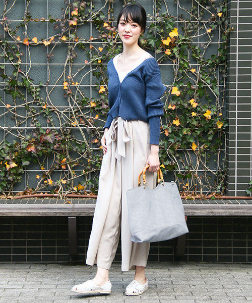 UR SELECT(ユーアールセレクト)の「バンブートートBAG(トートバッグ・レディース・ホワイト/ピンク/グレー/ベージュ/ブラック/ライトブルー/チャコールグレー/ネイビー/イエロー/グリーン/レッド・FREE)」の16枚目の写真