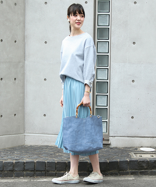 UR SELECT(ユーアールセレクト)の「バンブートートBAG(トートバッグ・レディース・ホワイト/ピンク/グレー/ベージュ/ブラック/ライトブルー/チャコールグレー/ネイビー/イエロー/グリーン/レッド・FREE)」の18枚目の写真