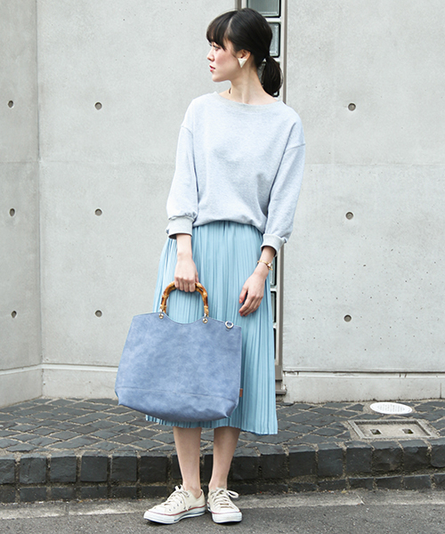 UR SELECT(ユーアールセレクト)の「バンブートートBAG(トートバッグ・レディース・ホワイト/ピンク/グレー/ベージュ/ブラック/ライトブルー/チャコールグレー/ネイビー/イエロー/グリーン/レッド・FREE)」の19枚目の写真