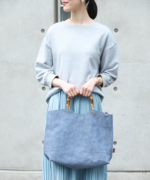 UR SELECT(ユーアールセレクト)の「バンブートートBAG(トートバッグ・レディース・ホワイト/ピンク/グレー/ベージュ/ブラック/ライトブルー/チャコールグレー/ネイビー/イエロー/グリーン/レッド・FREE)」の20枚目の写真