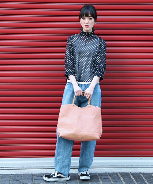 UR SELECT(ユーアールセレクト)の「バンブートートBAG(トートバッグ・レディース・ホワイト/ピンク/グレー/ベージュ/ブラック/ライトブルー/チャコールグレー/ネイビー/イエロー/グリーン/レッド・FREE)」の21枚目の写真