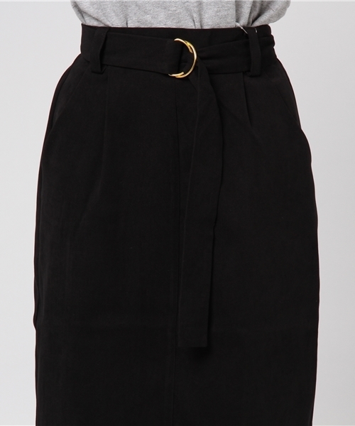 KOBE LETTUCE（コウベレタス）の「ベルト付きフロントスリットストレートミディ丈スカート/レディース/ボトムス/ひざ丈[M1951]/神戸レタス（スカート・レディース・ブラック/ホワイト系その他/ボルドー/ベージュ系その他/ベージュ/カーキ/テラコッタ/マスタード/モスグリーン/ピンクベージュ/オフホワイト/ミント/パープル/ブラウン/ブラック系その他・FREE）」の20枚目の写真
