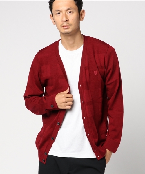 BLACK LABEL CRESTBRIDGE(ブラックレーベル・クレストブリッジ)の「シャドークレストブリッジチェックパネルカーディガン(カーディガン/ボレロ・メンズ・ライトグレー/オフホワイト/ネイビー/レッド/ブラック/ベージュ・L/M/S/LL)」の1枚目の写真