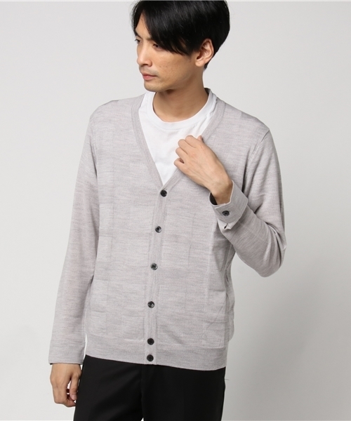 BLACK LABEL CRESTBRIDGE(ブラックレーベル・クレストブリッジ)の「シャドークレストブリッジチェックパネルカーディガン(カーディガン/ボレロ・メンズ・ライトグレー/オフホワイト/ネイビー/レッド/ブラック/ベージュ・L/M/S/LL)」の2枚目の写真