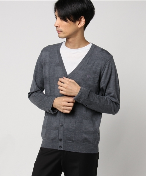 BLACK LABEL CRESTBRIDGE(ブラックレーベル・クレストブリッジ)の「シャドークレストブリッジチェックパネルカーディガン(カーディガン/ボレロ・メンズ・ライトグレー/オフホワイト/ネイビー/レッド/ブラック/ベージュ・L/M/S/LL)」の4枚目の写真