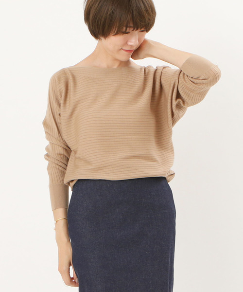 RIVE DROITE（リヴドロワ）の「カシミヤ混ワイドリブドルマン（ニット/セーター・レディース・チャコールグレー/オフホワイト/ベージュ/ワインレッド・FREE）」の3枚目の写真