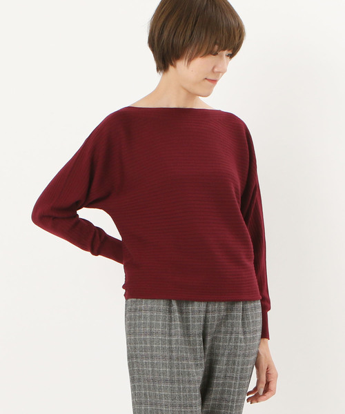 RIVE DROITE（リヴドロワ）の「カシミヤ混ワイドリブドルマン（ニット/セーター・レディース・チャコールグレー/オフホワイト/ベージュ/ワインレッド・FREE）」の4枚目の写真