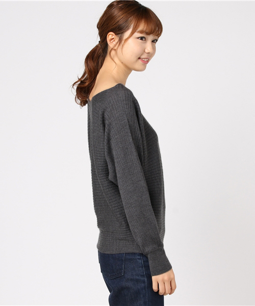 RIVE DROITE（リヴドロワ）の「カシミヤ混ワイドリブドルマン（ニット/セーター・レディース・チャコールグレー/オフホワイト/ベージュ/ワインレッド・FREE）」の9枚目の写真