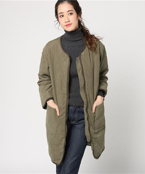 notch.(ノッチ)の「ノーカラーキルティングコート (その他アウター・レディース・カーキオリーブ/キャメル/ネイビー・L/M)」の13枚目の写真