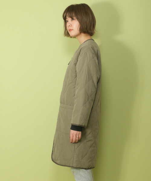 notch.(ノッチ)の「ノーカラーキルティングコート (その他アウター・レディース・カーキオリーブ/キャメル/ネイビー・L/M)」の15枚目の写真