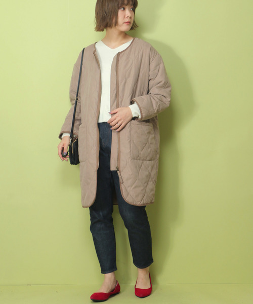 notch.(ノッチ)の「ノーカラーキルティングコート (その他アウター・レディース・カーキオリーブ/キャメル/ネイビー・L/M)」の17枚目の写真