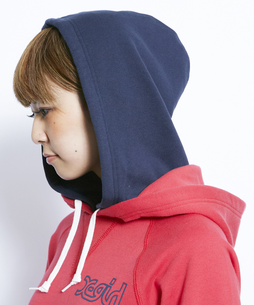 X-girl（エックスガール）の「SWEAT DOUBLE HOODIE DRESS（ワンピース・レディース・ブラック/アッシュグレー/グリーン/ネイビー/パープル/ピンク/レッド・1/2）」の18枚目の写真