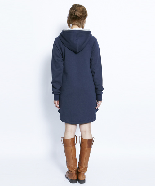 X-girl（エックスガール）の「SWEAT DOUBLE HOODIE DRESS（ワンピース・レディース・ブラック/アッシュグレー/グリーン/ネイビー/パープル/ピンク/レッド・1/2）」の22枚目の写真