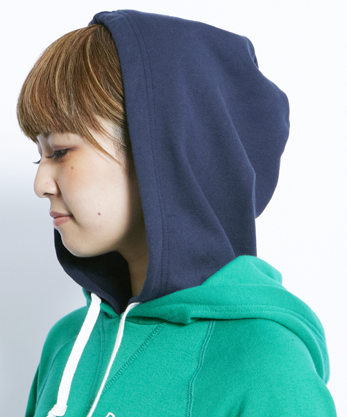 X-girl（エックスガール）の「SWEAT DOUBLE HOODIE DRESS（ワンピース・レディース・ブラック/アッシュグレー/グリーン/ネイビー/パープル/ピンク/レッド・1/2）」の14枚目の写真