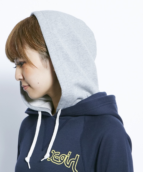 X-girl（エックスガール）の「SWEAT DOUBLE HOODIE DRESS（ワンピース・レディース・ブラック/アッシュグレー/グリーン/ネイビー/パープル/ピンク/レッド・1/2）」の15枚目の写真