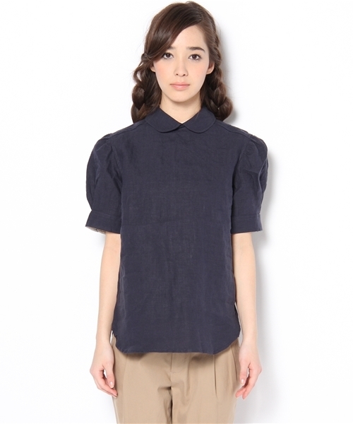 BEAMS BOY(ビームスボーイ)の「BEAMS BOY / リネンバックボタン チビラウンド ブラウス(シャツ/ブラウス・レディース・ホワイト/レッド/グリーン/ブルー/ネイビー・ONE SIZE)」の6枚目の写真