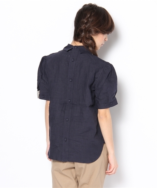 BEAMS BOY(ビームスボーイ)の「BEAMS BOY / リネンバックボタン チビラウンド ブラウス(シャツ/ブラウス・レディース・ホワイト/レッド/グリーン/ブルー/ネイビー・ONE SIZE)」の8枚目の写真