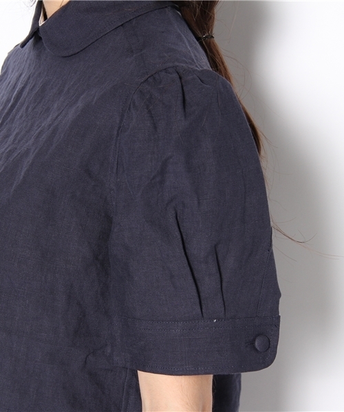 BEAMS BOY(ビームスボーイ)の「BEAMS BOY / リネンバックボタン チビラウンド ブラウス(シャツ/ブラウス・レディース・ホワイト/レッド/グリーン/ブルー/ネイビー・ONE SIZE)」の10枚目の写真