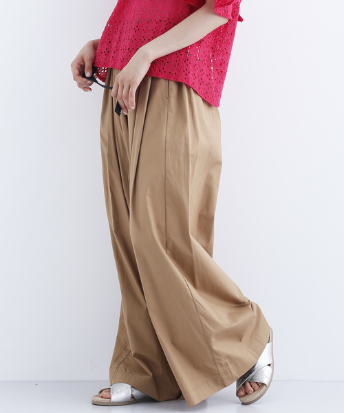 MERLOT(メルロー)の「ナイロンベルト付きワイドパンツ1473(その他パンツ・レディース・ベージュ/オレンジ/ブラック/カーキ・FREE)」の1枚目の写真