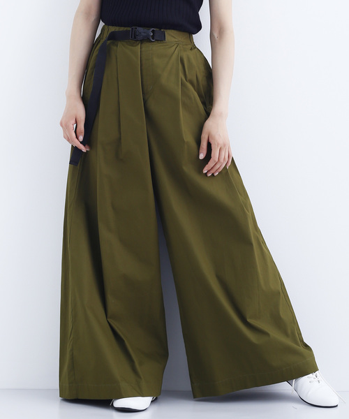 MERLOT(メルロー)の「ナイロンベルト付きワイドパンツ1473(その他パンツ・レディース・ベージュ/オレンジ/ブラック/カーキ・FREE)」の3枚目の写真