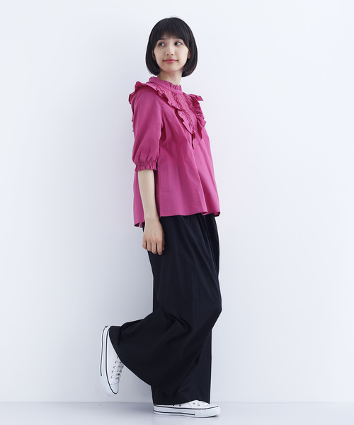 MERLOT(メルロー)の「ナイロンベルト付きワイドパンツ1473(その他パンツ・レディース・ベージュ/オレンジ/ブラック/カーキ・FREE)」の14枚目の写真