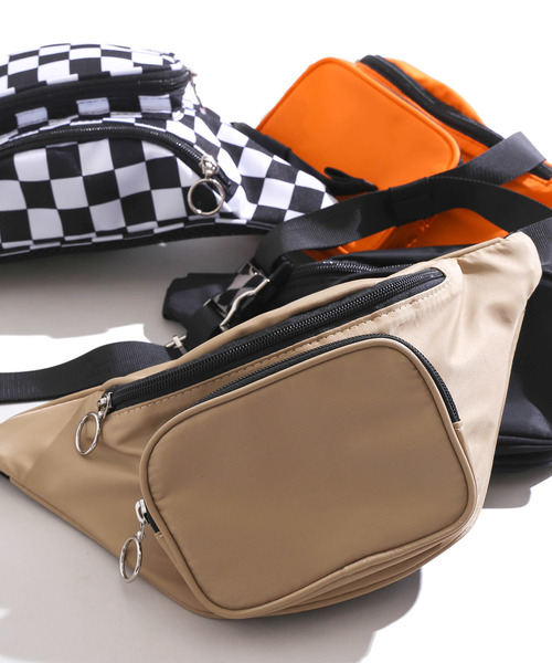 WEGO(ウィゴー)の「WEGO/リングZIPウエストバッグ(ボディバッグ/ウエストポーチ・レディース・ベージュ/ブラック/オレンジ/その他1・FREE)」の3枚目の写真