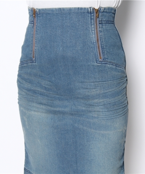 ROSE BUD(ローズバッド)の「S-LSK-13103 FRONT ZIP TIGHT SKIRT(デニムスカート・レディース・ブルー系その他/ブルー・1/2)」の9枚目の写真