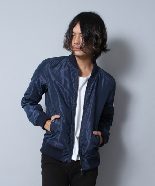 WEGO(ウィゴー)の「WEGO/MA-1(ミリタリージャケット・メンズ・ブラック/ネイビー・MEDIUM/LARGE)」の1枚目の写真