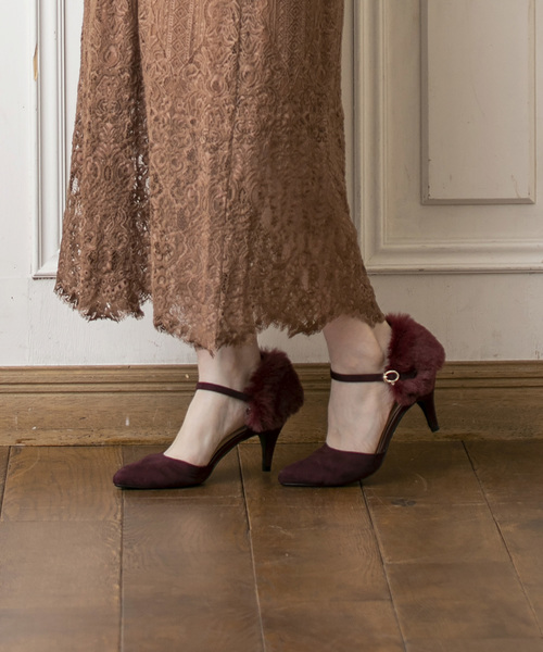 form forma（フォルムフォルマ）の「アーモンドトゥ　ファー付き4WAYパンプス（パンプス・レディース・ブラック/グレー/バーガンディー・36h/37h）」の3枚目の写真