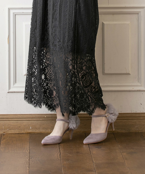 form forma（フォルムフォルマ）の「アーモンドトゥ　ファー付き4WAYパンプス（パンプス・レディース・ブラック/グレー/バーガンディー・36h/37h）」の2枚目の写真