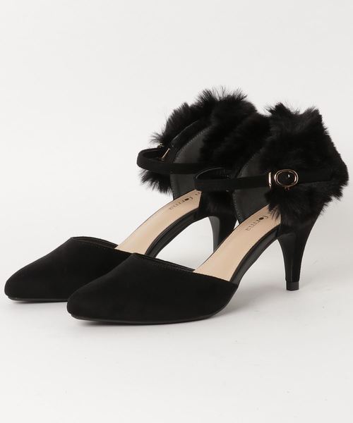 form forma（フォルムフォルマ）の「アーモンドトゥ　ファー付き4WAYパンプス（パンプス・レディース・ブラック/グレー/バーガンディー・36h/37h）」の6枚目の写真