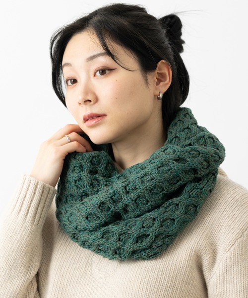 ハニカム編みメリノウールスヌード（ネックウォーマー/スヌード