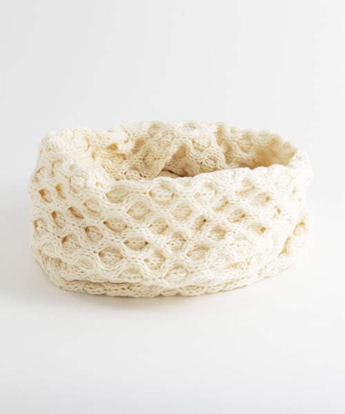 セール】ハニカム編みメリノウールスヌード（ネックウォーマー