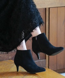 AmiAmi | 《2018AW新作》サイドファスナー付きシンプルショートブーツ/6.5cmヒール(ブーツ)