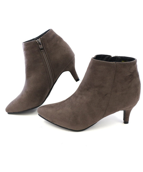 AmiAmi（アミアミ）の「サイドファスナー付きシンプルショートブーツ/6.5cmヒール（ブーツ・レディース・ブラック/ブラウン/グレー/ブラック系その他/パイソン/ブラック系その他2/アニマル/ブラウン系その他/ベージュ・LL/S/M/L）」の4枚目の写真