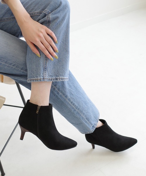 AmiAmi（アミアミ）の「サイドファスナー付きシンプルショートブーツ/6.5cmヒール（ブーツ・レディース・ブラック/ブラウン/グレー/ブラック系その他/パイソン/ブラック系その他2/アニマル/ブラウン系その他/ベージュ・LL/S/M/L）」の16枚目の写真