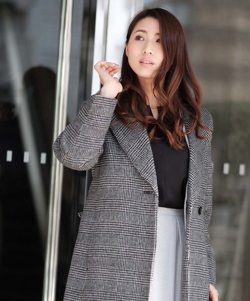 TRUDEA（トルディア）の「プレミアムカシミヤ混 ショールカラーコート（その他アウター・レディース・チャコールグレー/ブラック/ベージュ/ホワイト×ブラック・SMALL/MEDIUM/LARGE）」の13枚目の写真