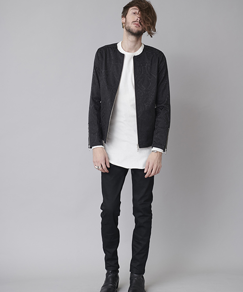 NO ID.（ノーアイディ）の「mj6150-ｱﾗﾍﾞｽｸﾉｰｶﾗｰｼﾝｸﾞﾙﾗｲﾀﾞｰｽJKT ジャケット（ライダースジャケット・メンズ・ブラック/カーキ・1/2/3）」の14枚目の写真