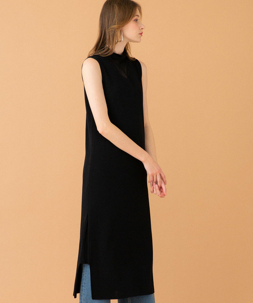 UNITED TOKYO（ユナイテッドトウキョウ）の「シースルーロングニットワンピース（ワンピース・レディース・ブラック/レッド/ブルー・1）」の10枚目の写真