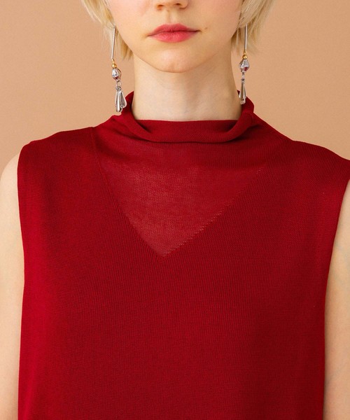 UNITED TOKYO（ユナイテッドトウキョウ）の「シースルーロングニットワンピース（ワンピース・レディース・ブラック/レッド/ブルー・1）」の15枚目の写真