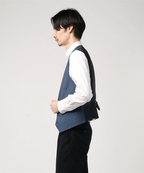 SHIPS(シップス)の「SD: 【LORO PIANA社製MOVING生地】メランジ ベスト(ネイビー)(ベスト・メンズ・ネイビー・SMALL/MEDIUM/LARGE/X-LARGE)」の2枚目の写真