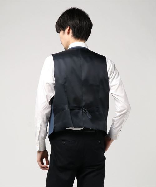 SHIPS(シップス)の「SD: 【LORO PIANA社製MOVING生地】メランジ ベスト(ネイビー)(ベスト・メンズ・ネイビー・SMALL/MEDIUM/LARGE/X-LARGE)」の4枚目の写真